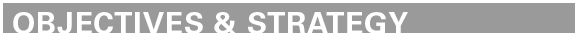 OBJECTIVES & STRATEGY